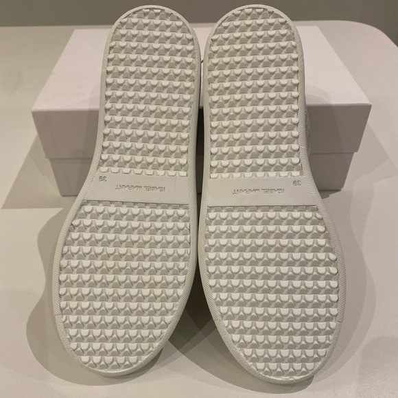 Isabel Marant Beth Sneaker in Metallic Silver Leather sz 39 New in Box - Picture 6 of 9
